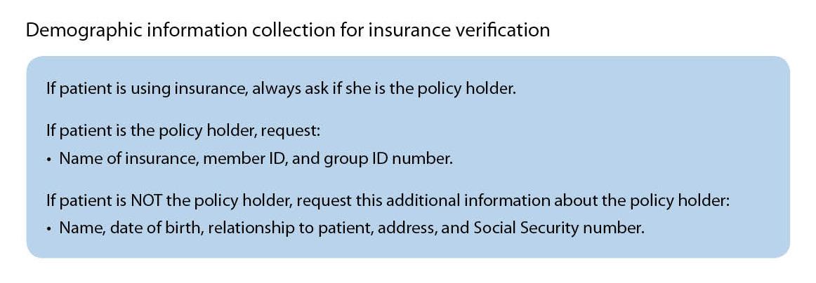Demographic information collection for insurance verification